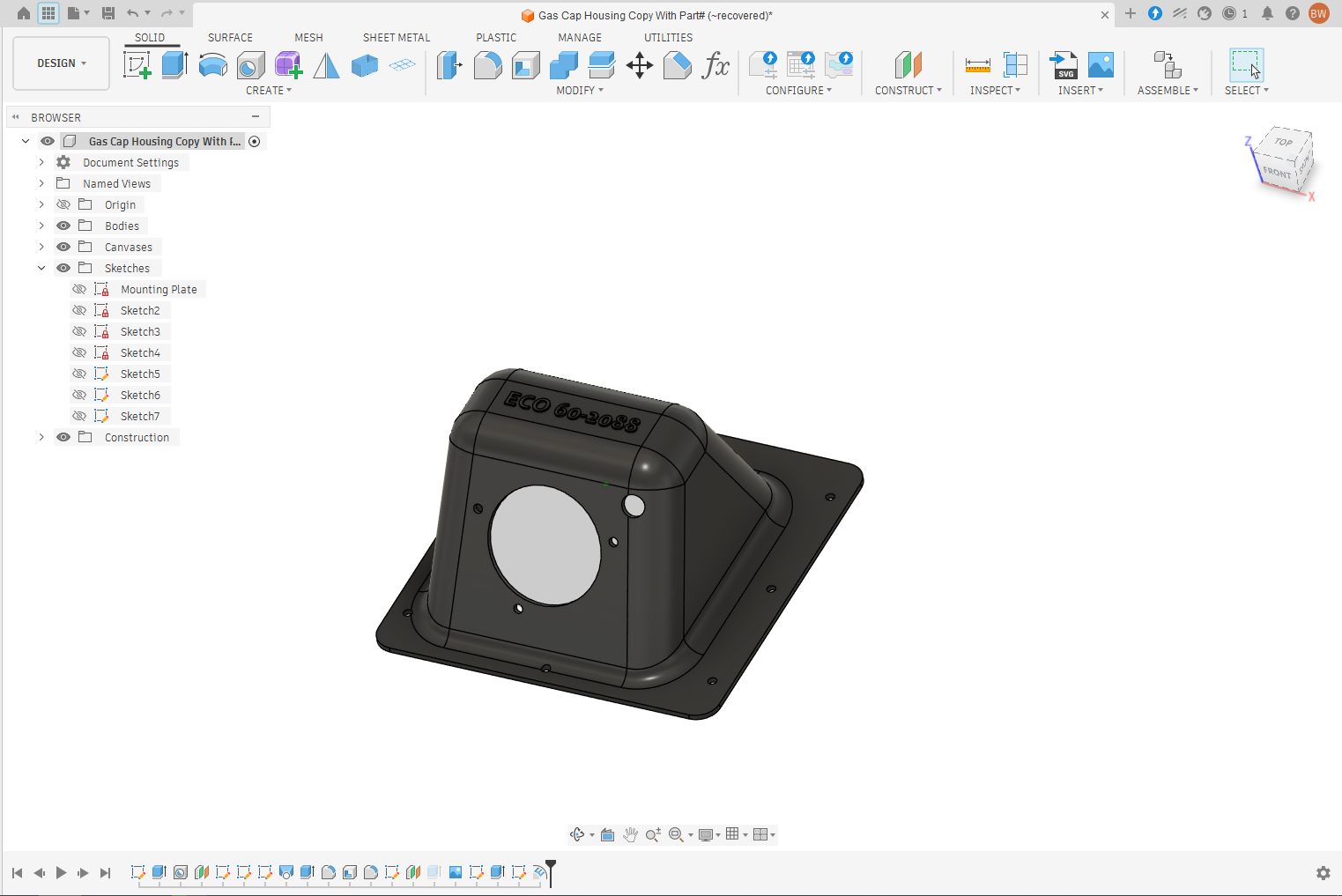 Custom 3D printed bracket designed and printed by WESTEC 3D